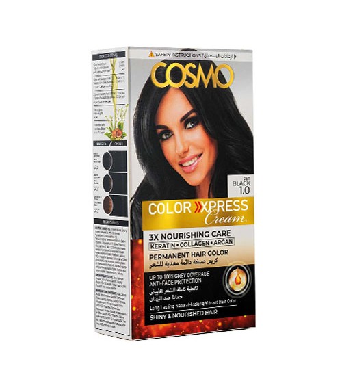 Cosmo Permanent Hair Color Natural 1.0 Jet Black